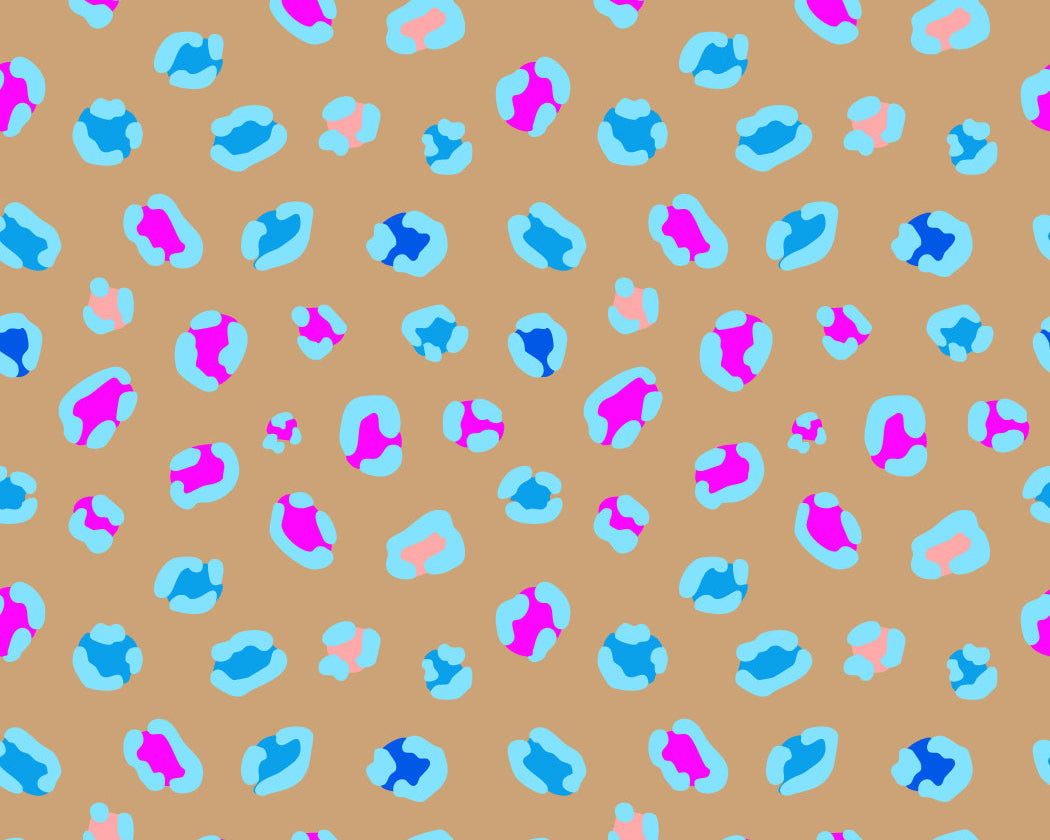 Pattern of colorful shapes on a beige/light brown background