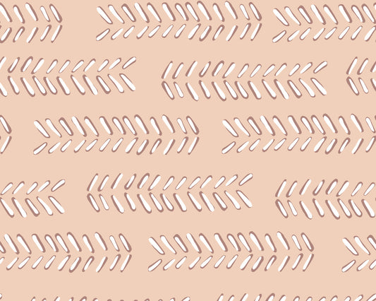 Pattern of white fish scale lines on a beige-pink background
