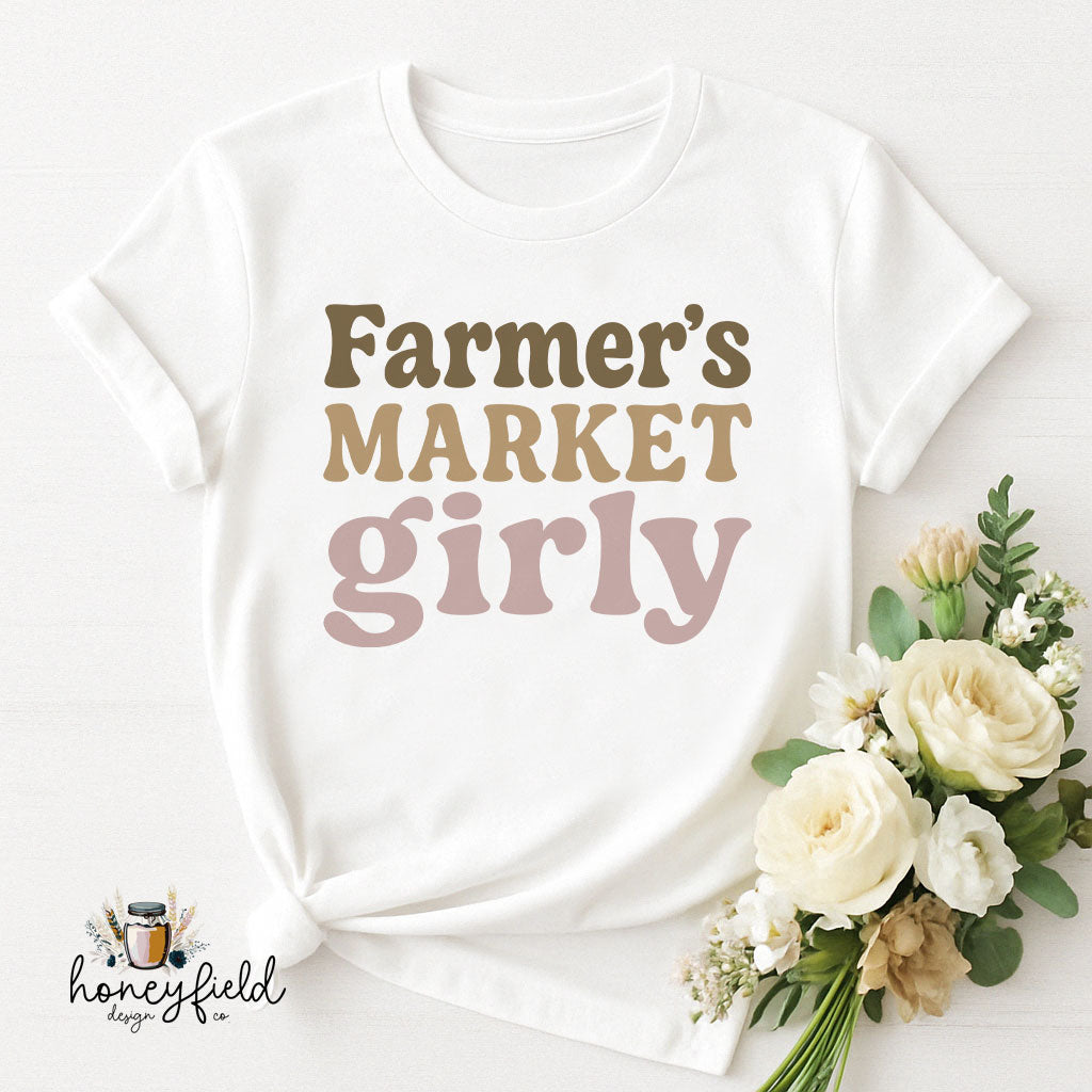 Farmer’s Market Girly SVG PNG – Boho Farm Market Shirt Design for Sublimation or Cricut, Cute Hand Drawn Retro Farm Life Digital Download