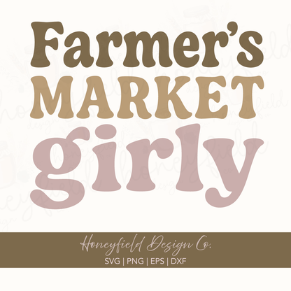 Farmer’s Market Girly SVG PNG – Boho Farm Market Shirt Design for Sublimation or Cricut, Cute Hand Drawn Retro Farm Life Digital Download