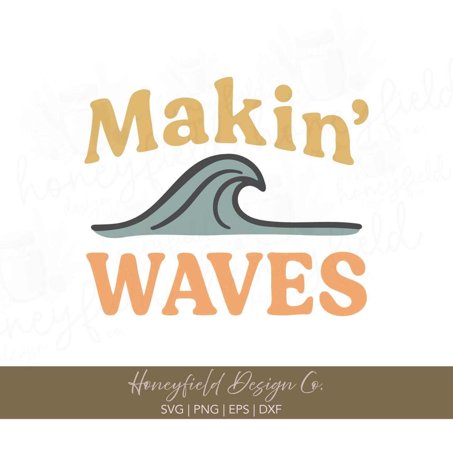Makin' Waves SVG PNG | Retro Surf Quote Sublimation Design | Boho Beach Shirt Design | Summer Ocean Clipart | Small Business Commercial Use