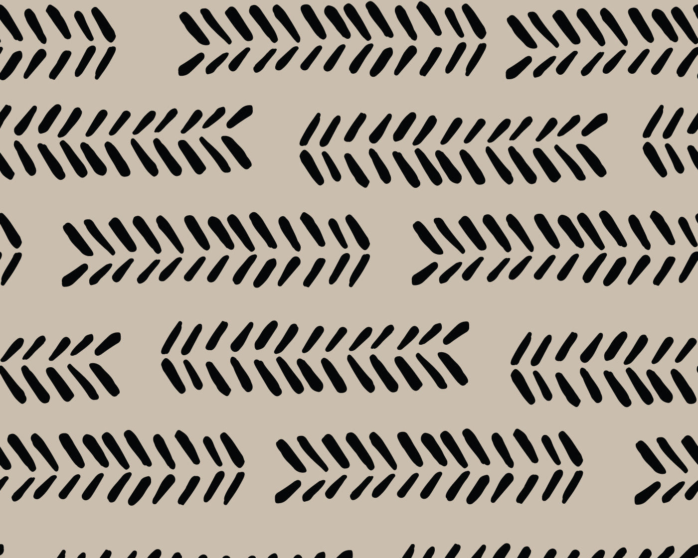 Black geometric fish scale stripe pattern on a beige background