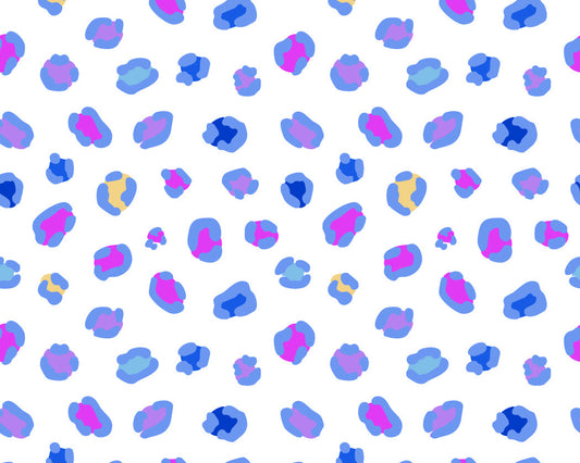 Pattern of colorful abstract shapes on a white background