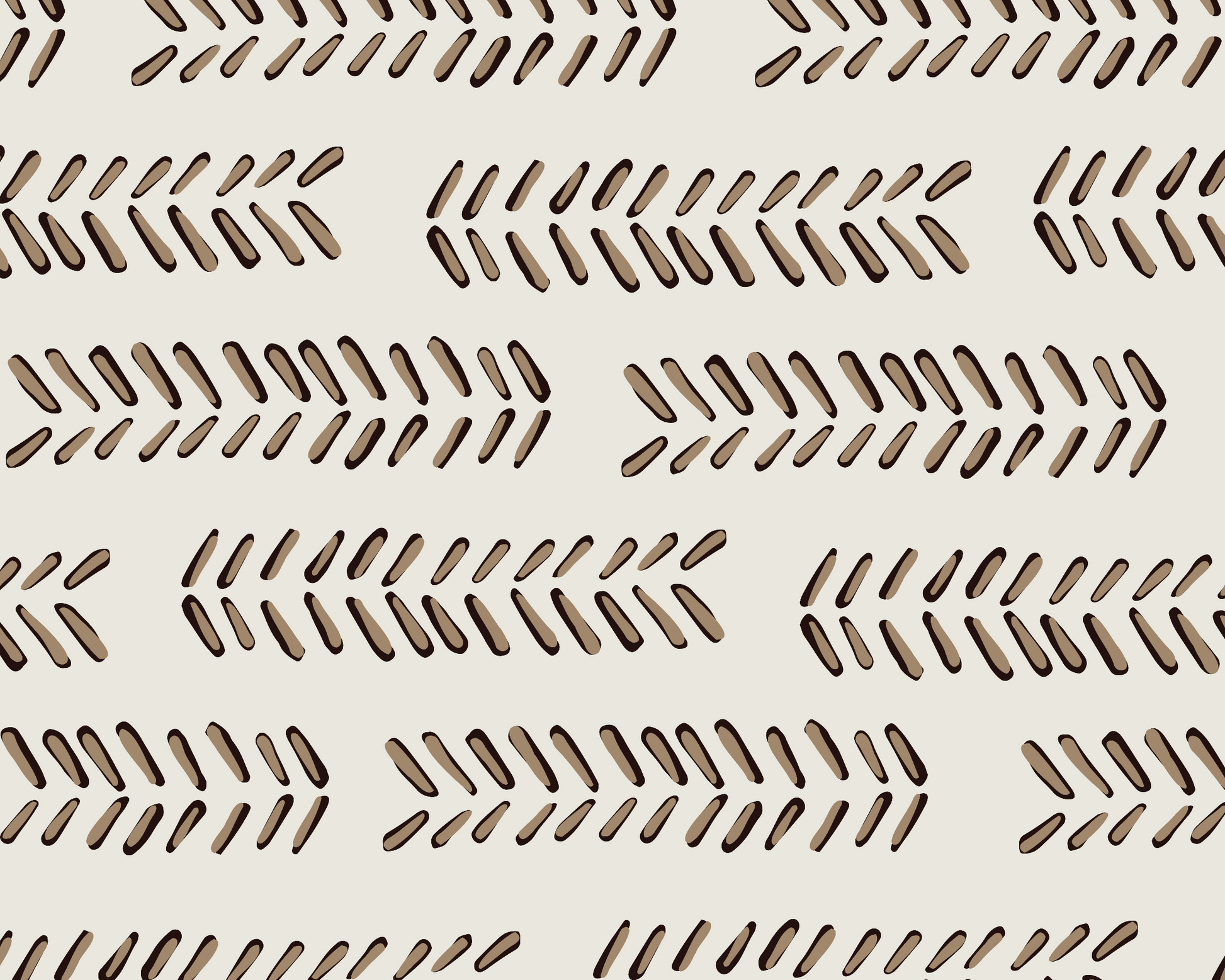 Patterned geometric fish scale stripes design on a beige background